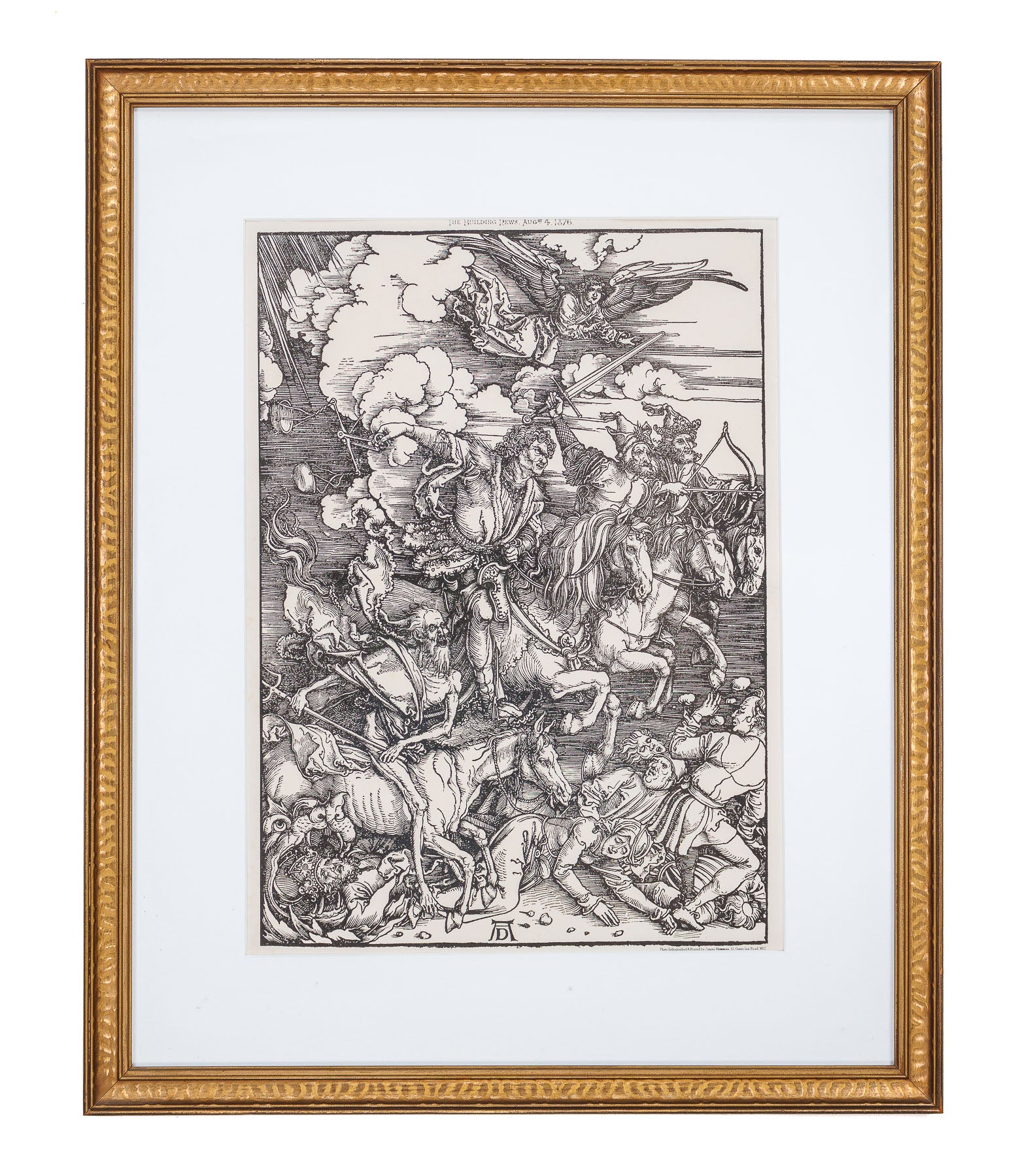 <center> The Apocalypse <br> THE FOUR HORSEMEN  <br><i> Death on a Pale Horse </i><p> Albrecht Durer <br>1876