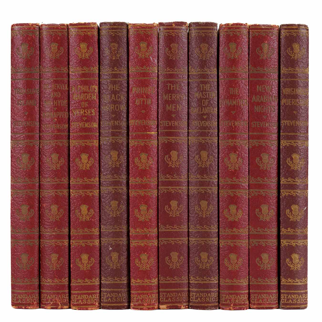 <center> ROBERT LOUIS STEVENSON <br><i> Works </i><br> 10 volume set </center>