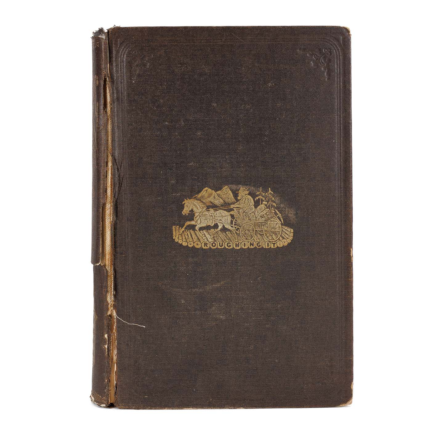 <center> Mark Twain <br><i> ROUGHING IT </i><br> 1872 <br> 1st EDITION </center>