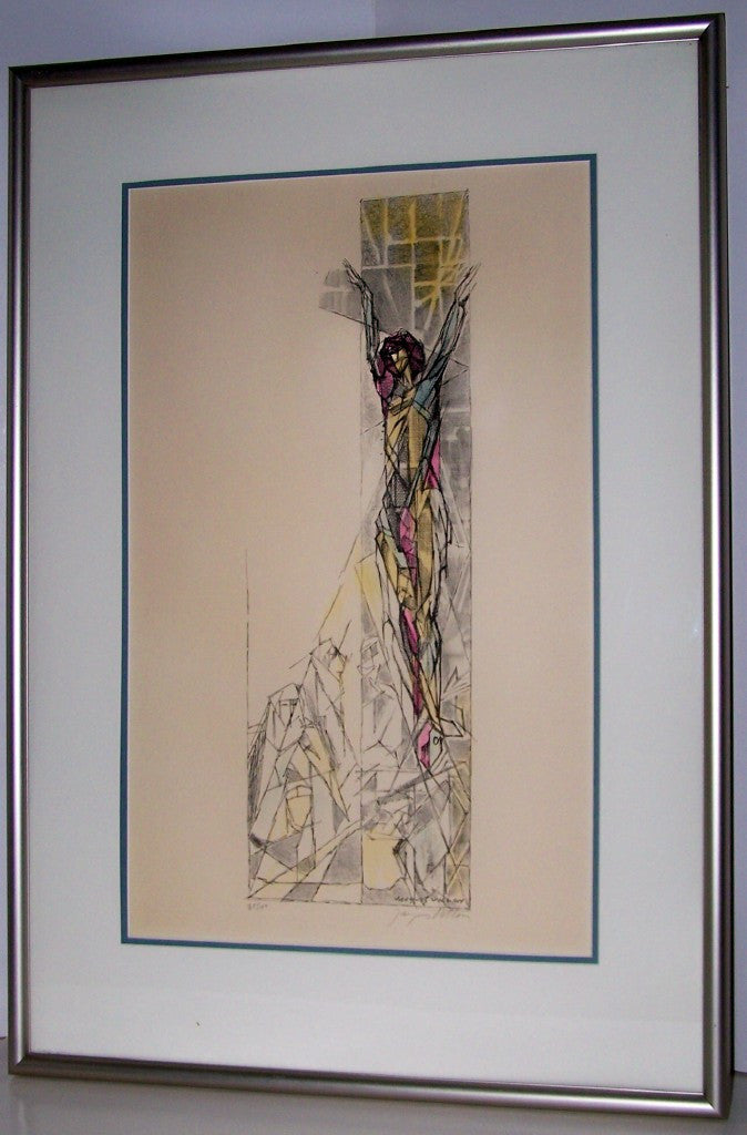 JACQUES VILLON [Gaston Duchamps] <p><i> ' Crucifixion '</i><br> 25/100 Signed Lithograph