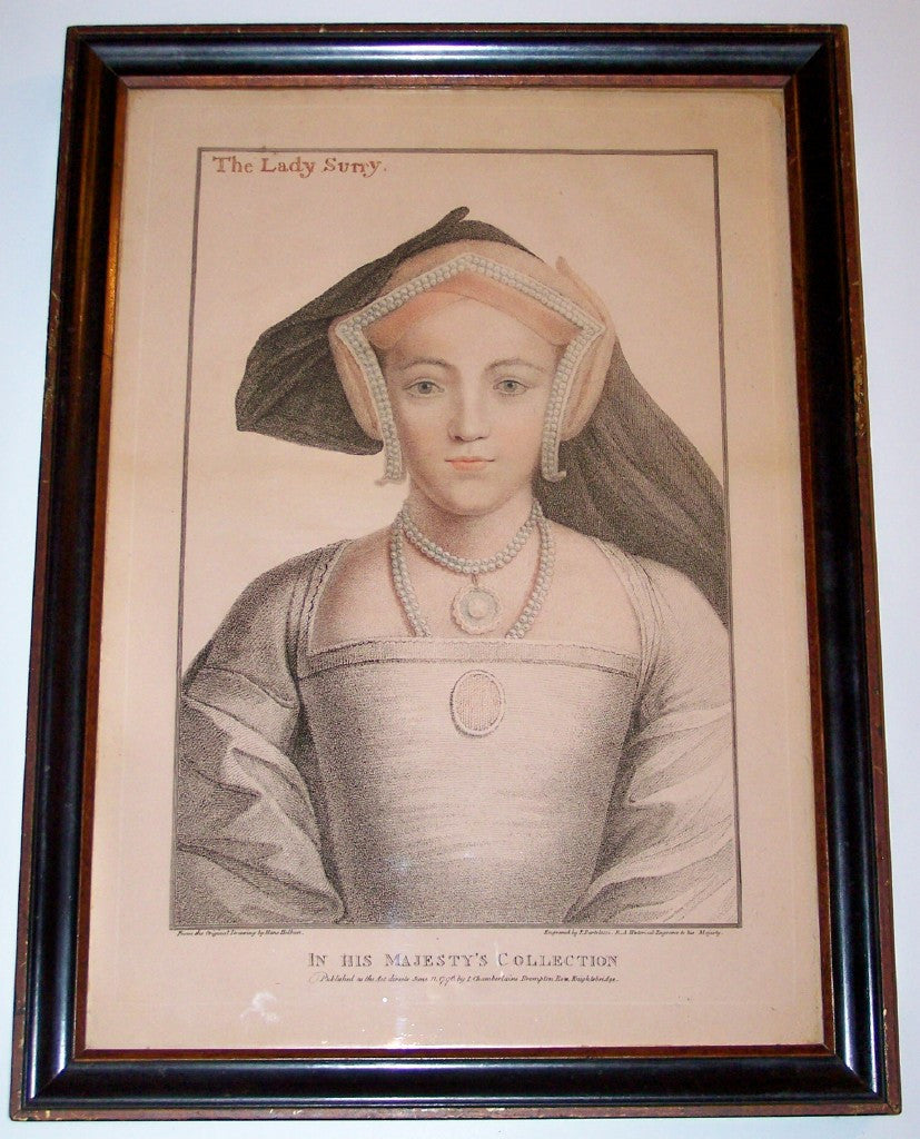 LADY SURREY<p><i> Stipple Engraving by Bartolozzi after Hans Holbien</i>