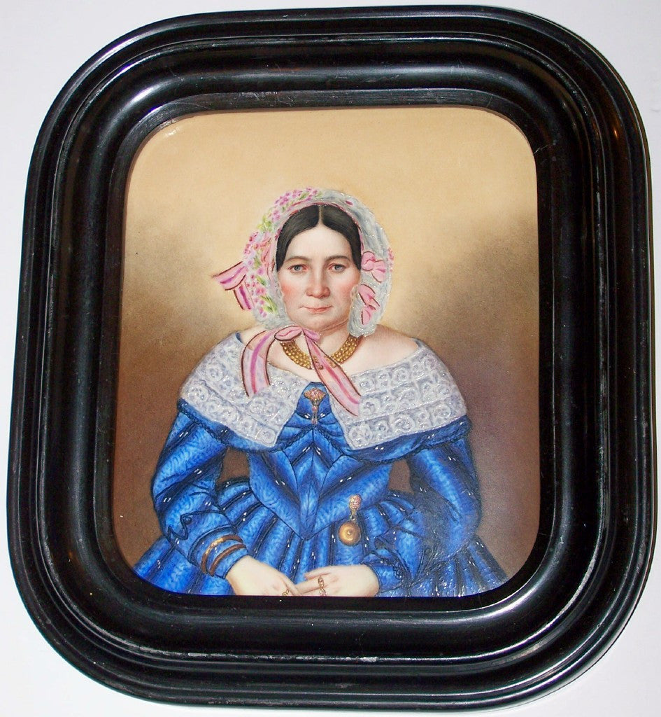 Portrait Painting on Porcelain <p><i> Victorian Lady in Dress </i>